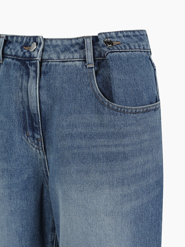 Blue frayed jeans  - sisley k jeans regular - Blue | Sisley K image number 3